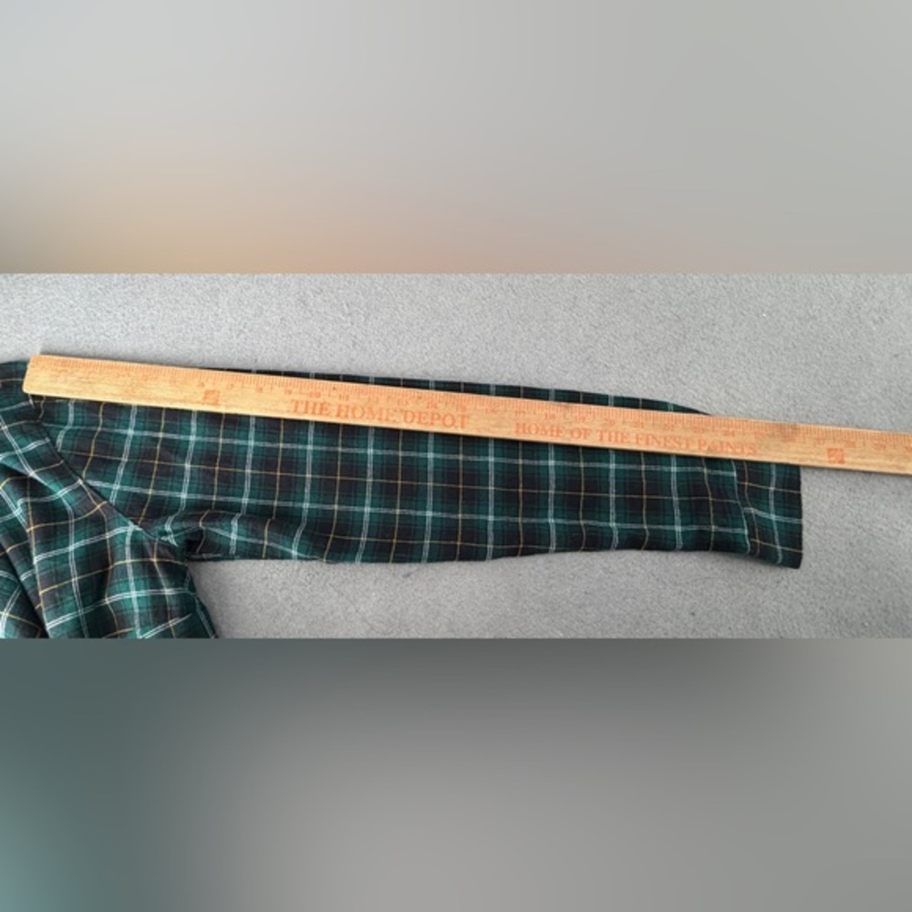 Old Navy The Classic Flannel‎ Shirt Women LT Navy Green Heritage Plaid Cabincore - Picture 9 of 12